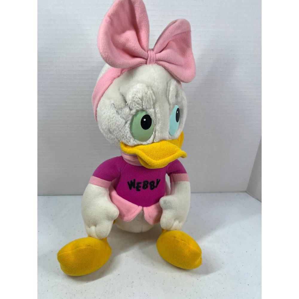 Vintage 1986 Hasbro Disney DuckTales Webby Plush Stuffed Animal Toy 13"